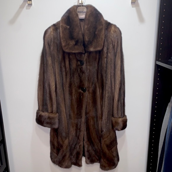 Genuine Vintage Mink Fur Coat in Brown - Picture 2 of 13